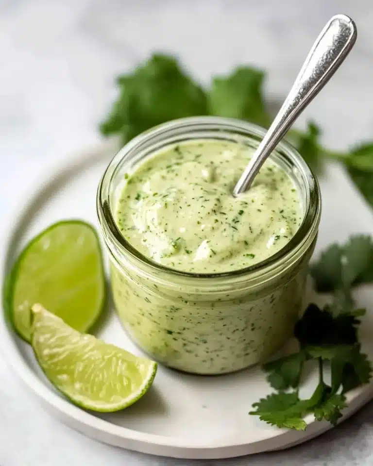 Creamy Garlic Lime Cilantro Sauce Recipe