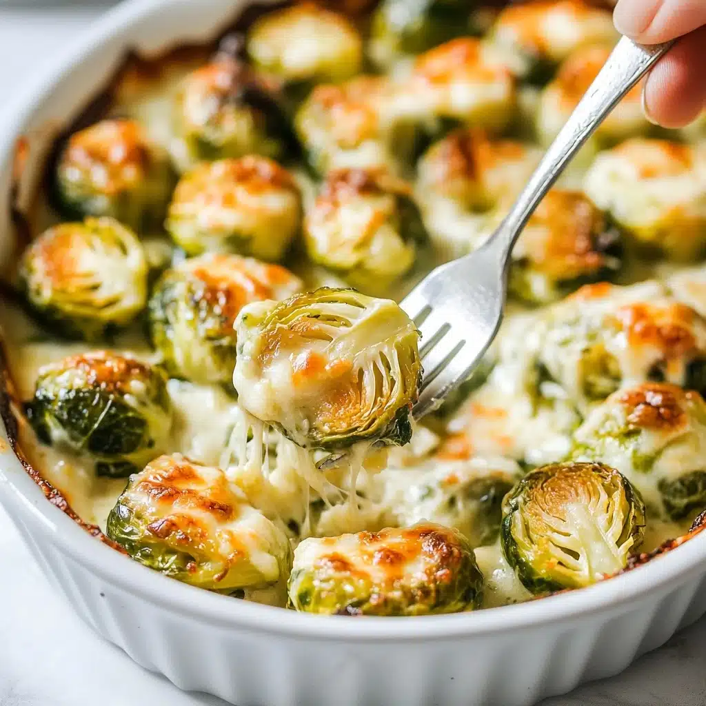 Garlicky Creamy Brussels Sprouts Au Gratin Recipe - Recipe Image