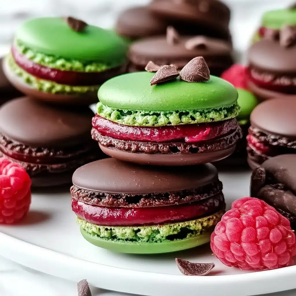 Dark Chocolate Raspberry Macarons Recipe - Recipe Image