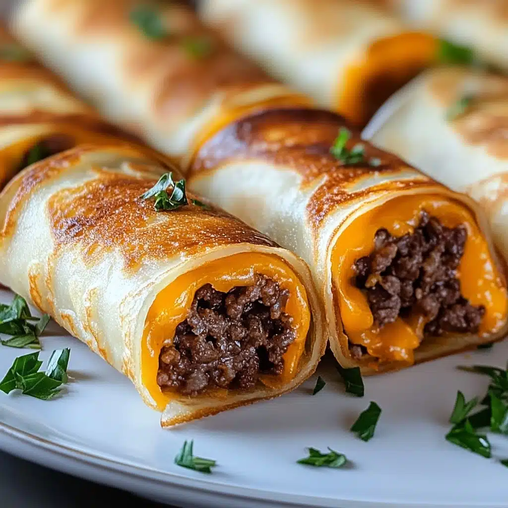 Easy Garlic Butter Beef Cheeseburger Rollups Recipe - Recipe Image