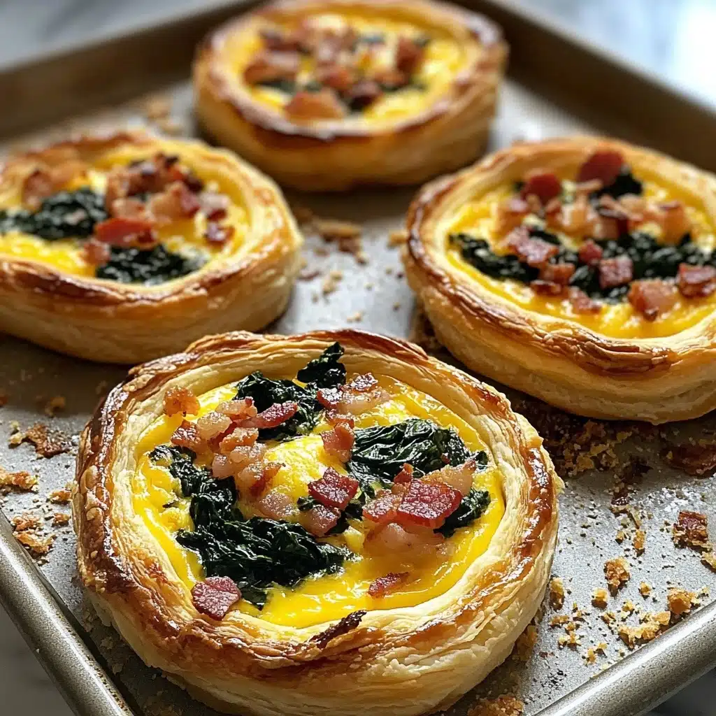Baked Bacon, Egg, and Cheese Pinwheels with Spinach and Feta Recipe - Recipe Image