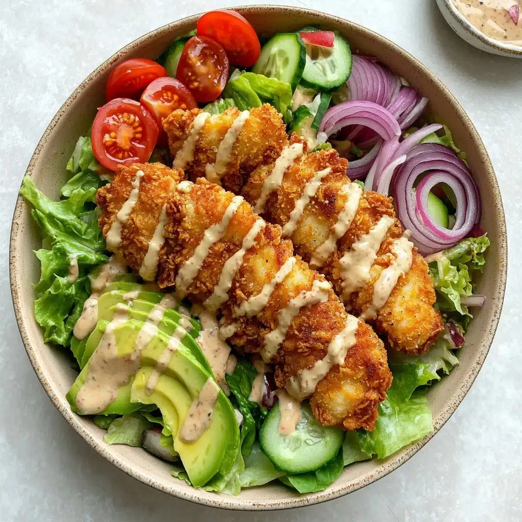 Air Fried Chicken Tender Salad with Honey Mustard Recipe - Recipe Image