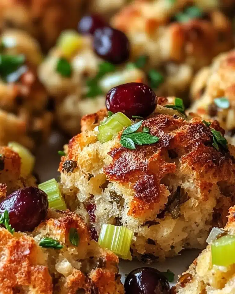 Festive Cranberry Turkey Stuffing Balls Recipe