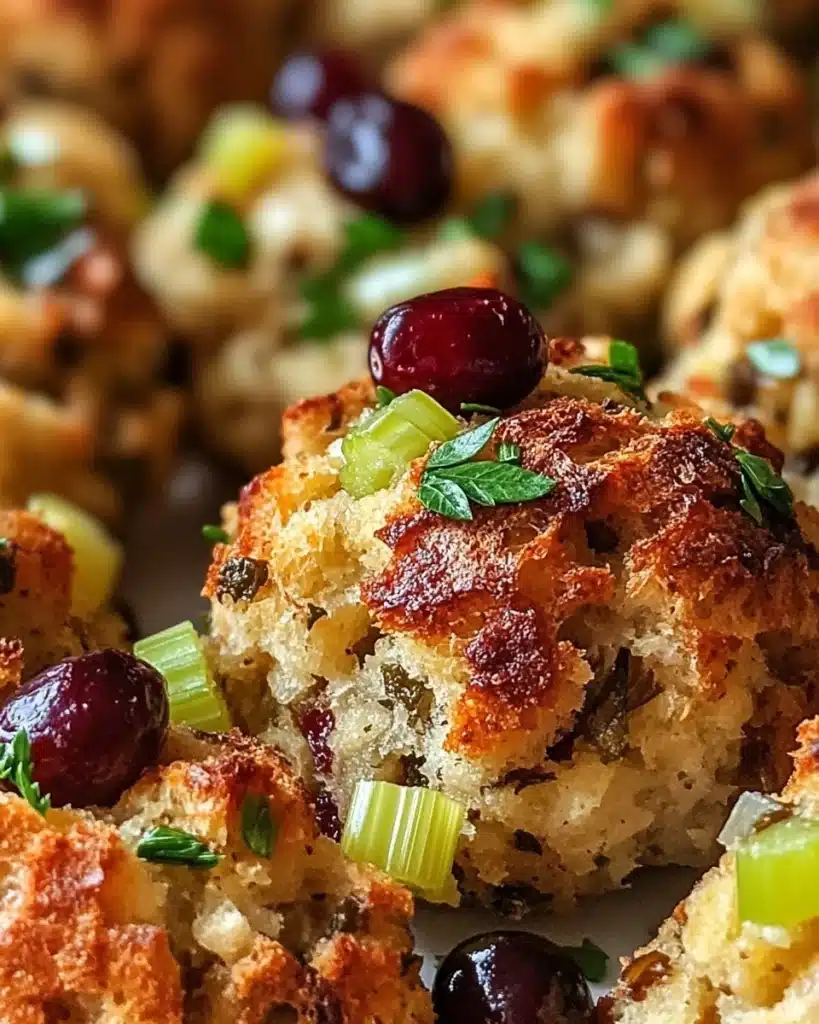Festive Cranberry Turkey Stuffing Balls Recipe