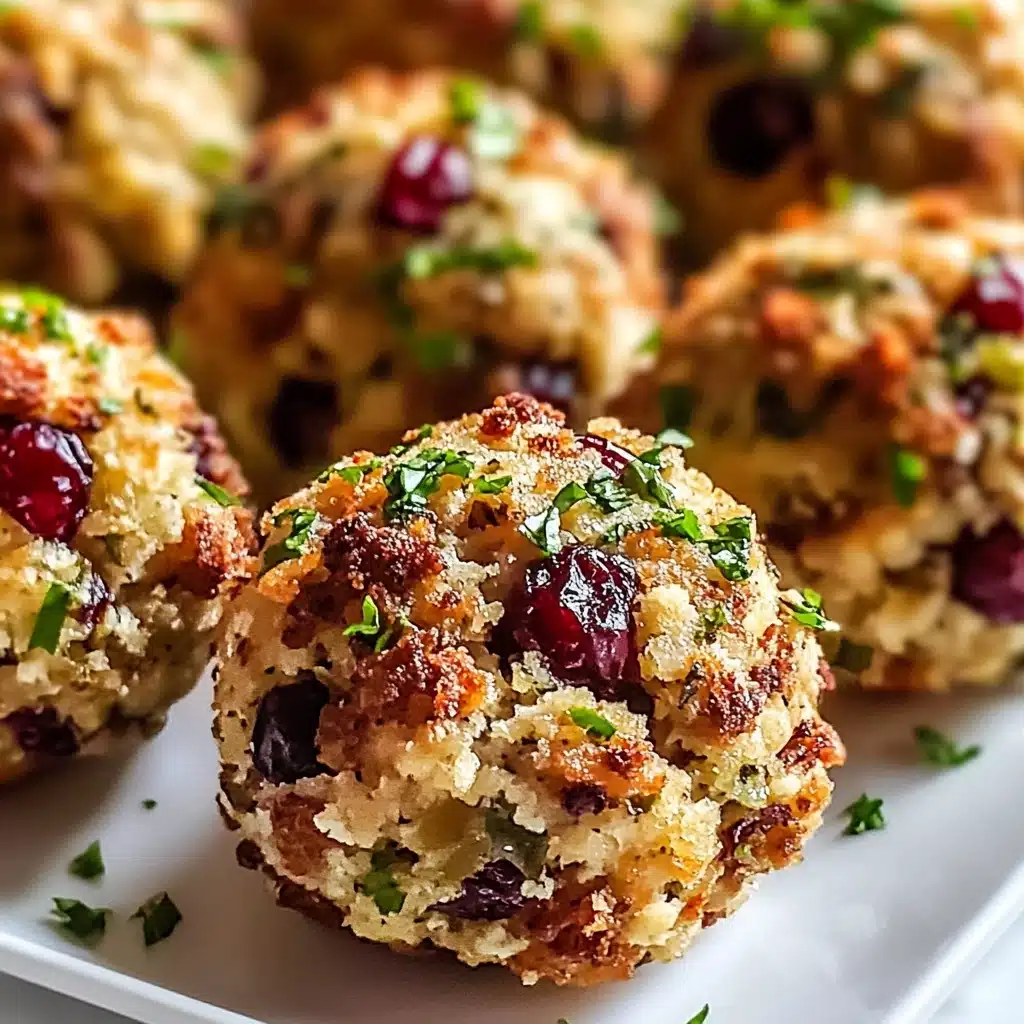 Festive Cranberry Turkey Stuffing Balls Recipe - Recipe Image