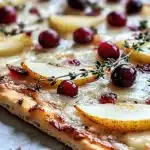 Roasted Pear, Cranberry, and Brie Flatbread Recipe