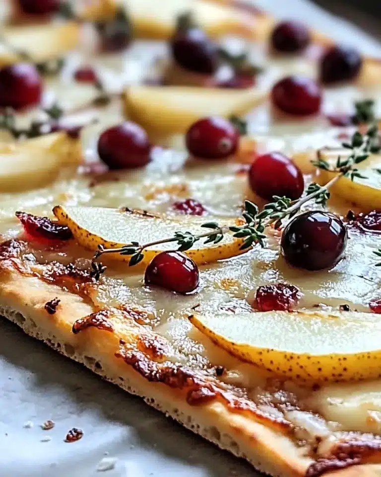 Roasted Pear, Cranberry, and Brie Flatbread Recipe