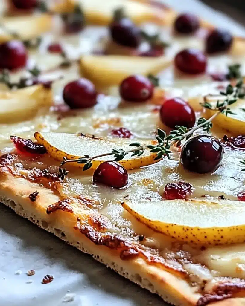 Roasted Pear, Cranberry, and Brie Flatbread Recipe