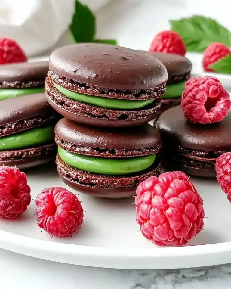 Dark Chocolate Raspberry Macarons Recipe