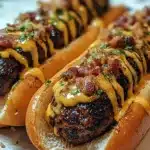 Bourbon BBQ Bacon Cheeseburger Meatball Subs Recipe