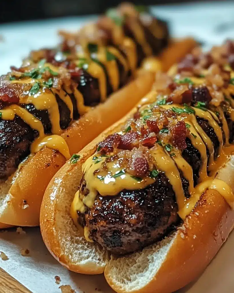 Bourbon BBQ Bacon Cheeseburger Meatball Subs Recipe