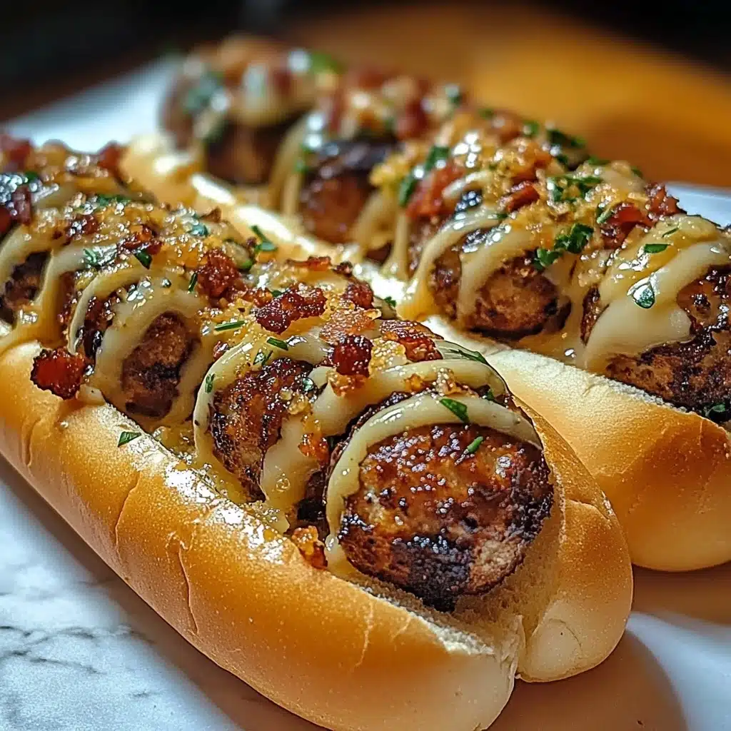 Bourbon BBQ Bacon Cheeseburger Meatball Subs Recipe - Recipe Image