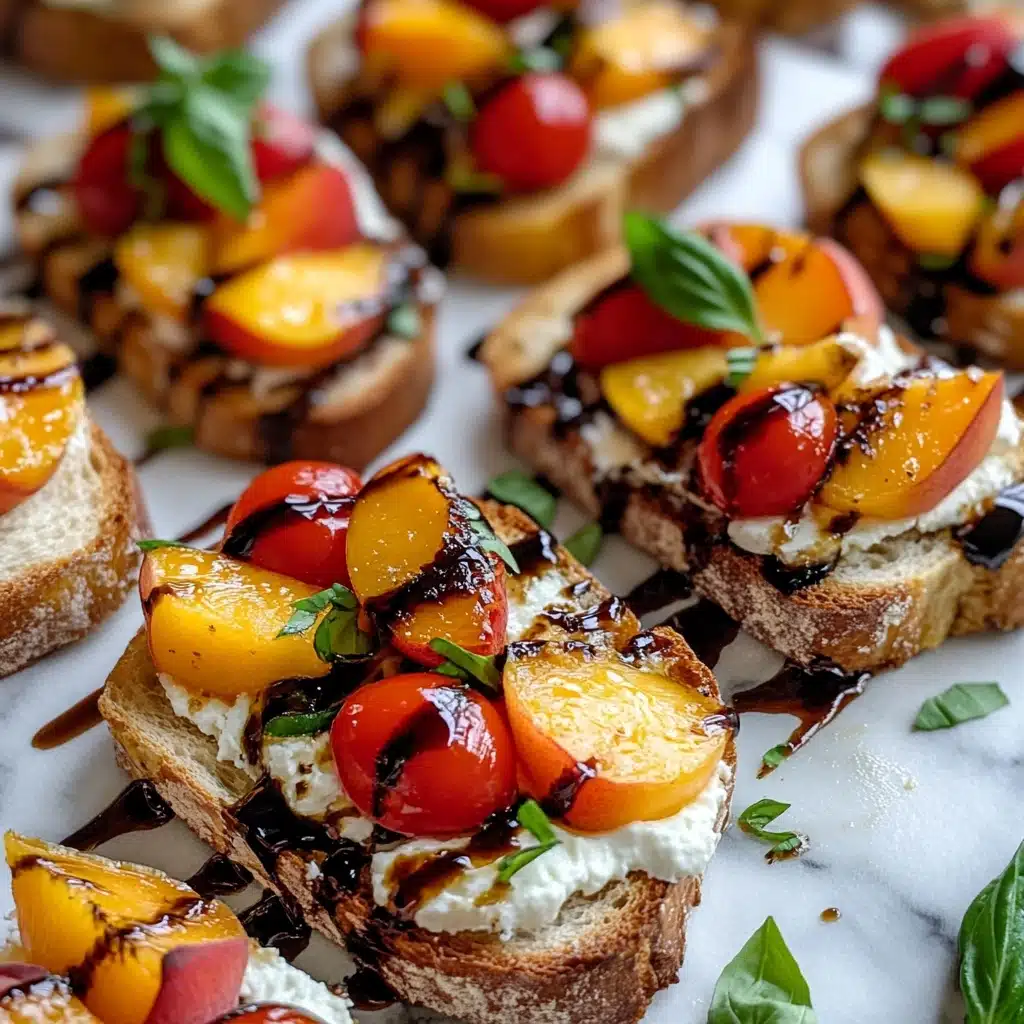 Quick Peach Bruschetta with Whipped Ricotta Recipe - Recipe Image