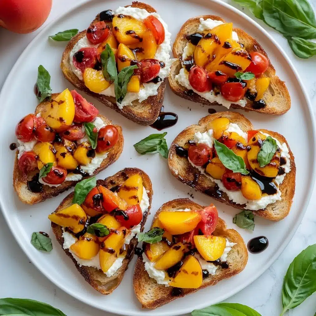 Quick Peach Bruschetta with Whipped Ricotta Recipe - Recipe Image