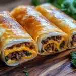 Easy Garlic Butter Beef Cheeseburger Rollups Recipe