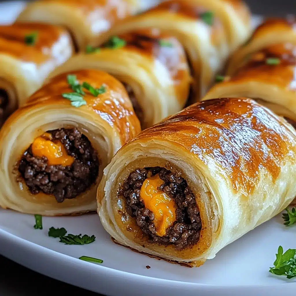 Easy Garlic Butter Beef Cheeseburger Rollups Recipe - Recipe Image
