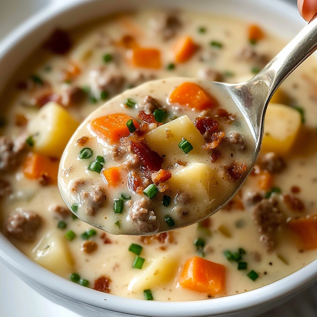 Easy Cheeseburger Soup Recipe - Recipe Image