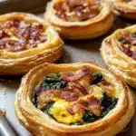 Baked Bacon, Egg, and Cheese Pinwheels with Spinach and Feta Recipe