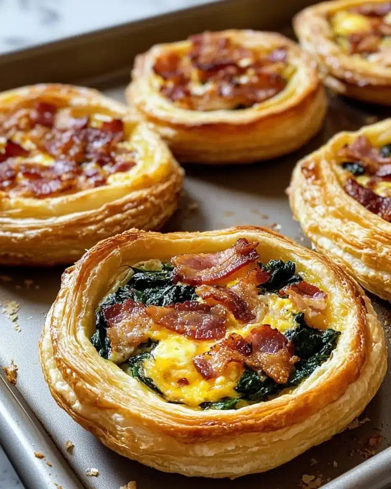 Baked Bacon, Egg, and Cheese Pinwheels with Spinach and Feta Recipe