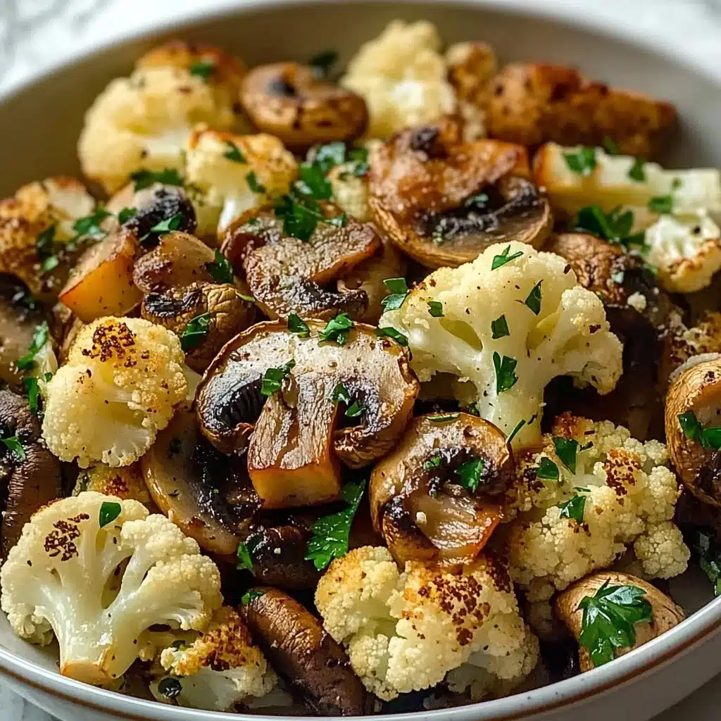 Garlic Cauliflower Mushroom Skillet Recipe - Recipe Image