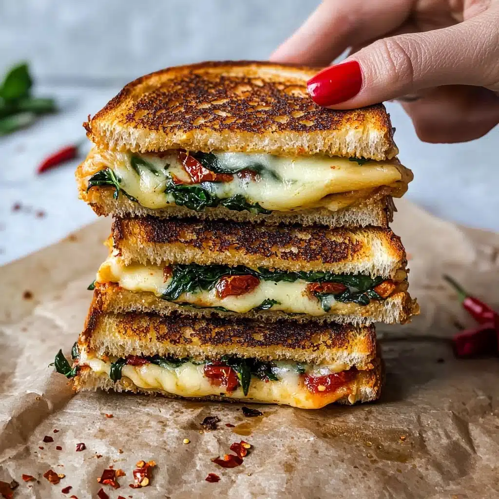 Feta Grilled Cheese Sandwich with Spinach Recipe - Recipe Image