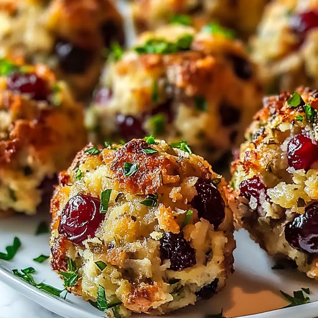 Festive Cranberry Turkey Stuffing Balls Recipe - Recipe Image