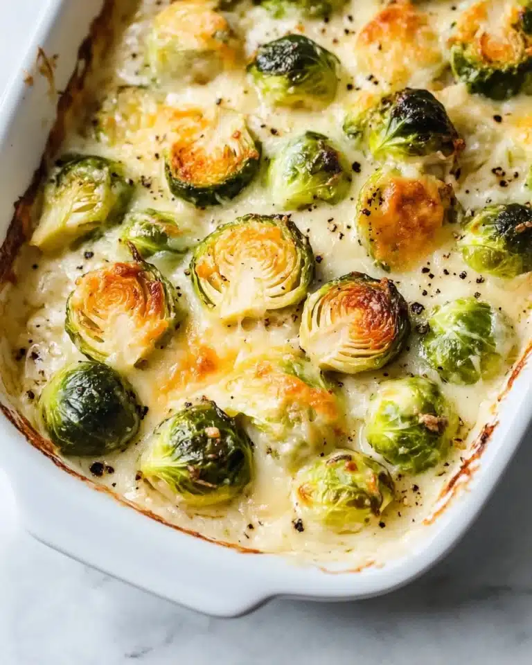 Garlicky Creamy Brussels Sprouts Au Gratin Recipe