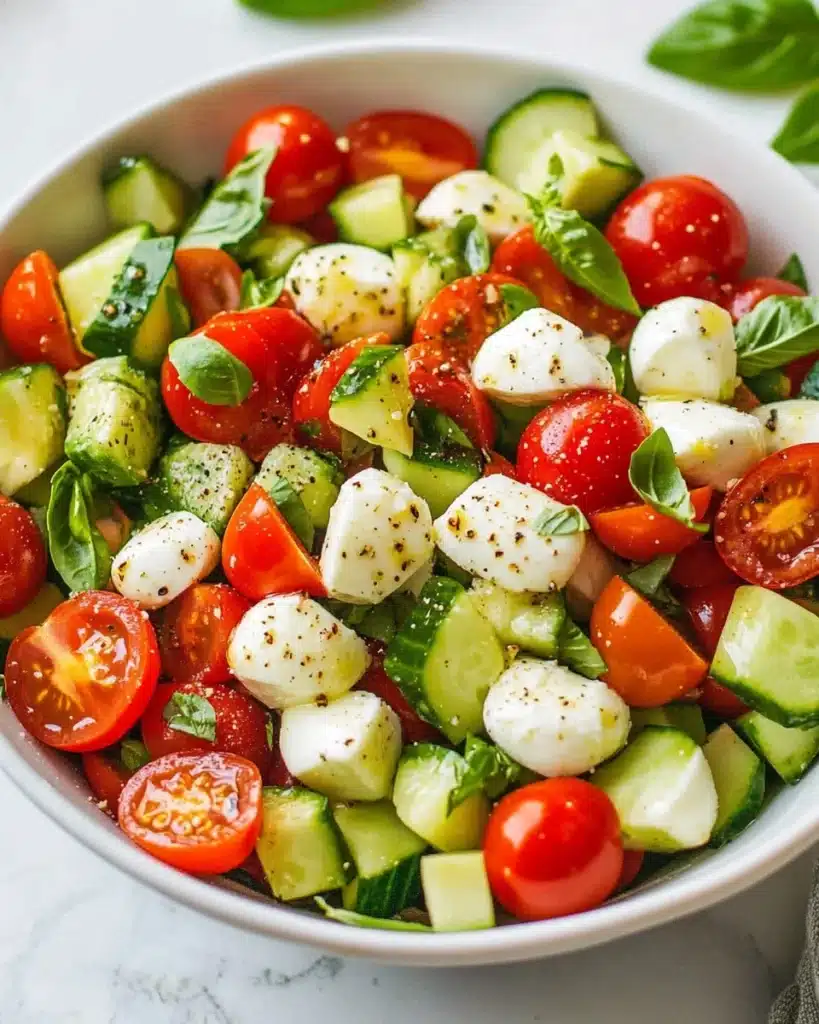Tomato Cucumber Mozzarella Salad Recipe