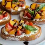 Quick Peach Bruschetta with Whipped Ricotta Recipe