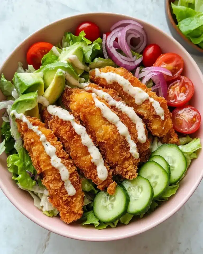 Air Fried Chicken Tender Salad with Honey Mustard Recipe