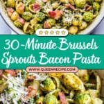 Brussels Sprouts and Bacon Pesto Pasta Recipe