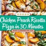 Chicken Peach Ricotta Pizza with Arugula and Balsamic Glaze Recipe