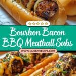 Bourbon BBQ Bacon Cheeseburger Meatball Subs Recipe