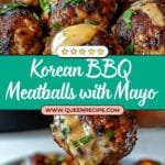 Korean BBQ Meatballs with Spicy Mayo Dip Recipe