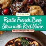 French-Style Beef Stew with Red Wine and Vegetables Recipe