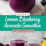 Lemon Blueberry Avocado Smoothie Recipe