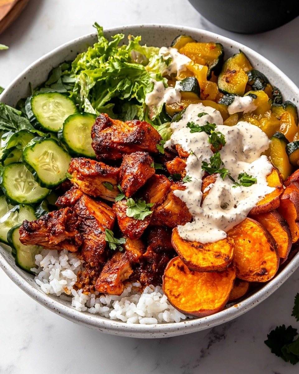 Sheet Pan Chicken Tzatziki with Sweet Potatoes and Herb Salad Recipe - Recipe Image
