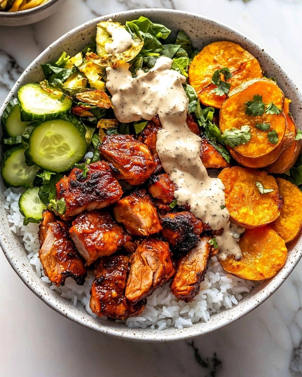 Sheet Pan Chicken Tzatziki with Sweet Potatoes and Herb Salad Recipe - Recipe Image