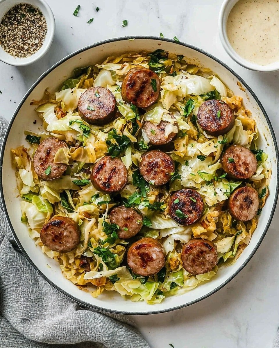 Kielbasa and Cabbage Skillet with Mustard Vinaigrette Recipe - Recipe Image