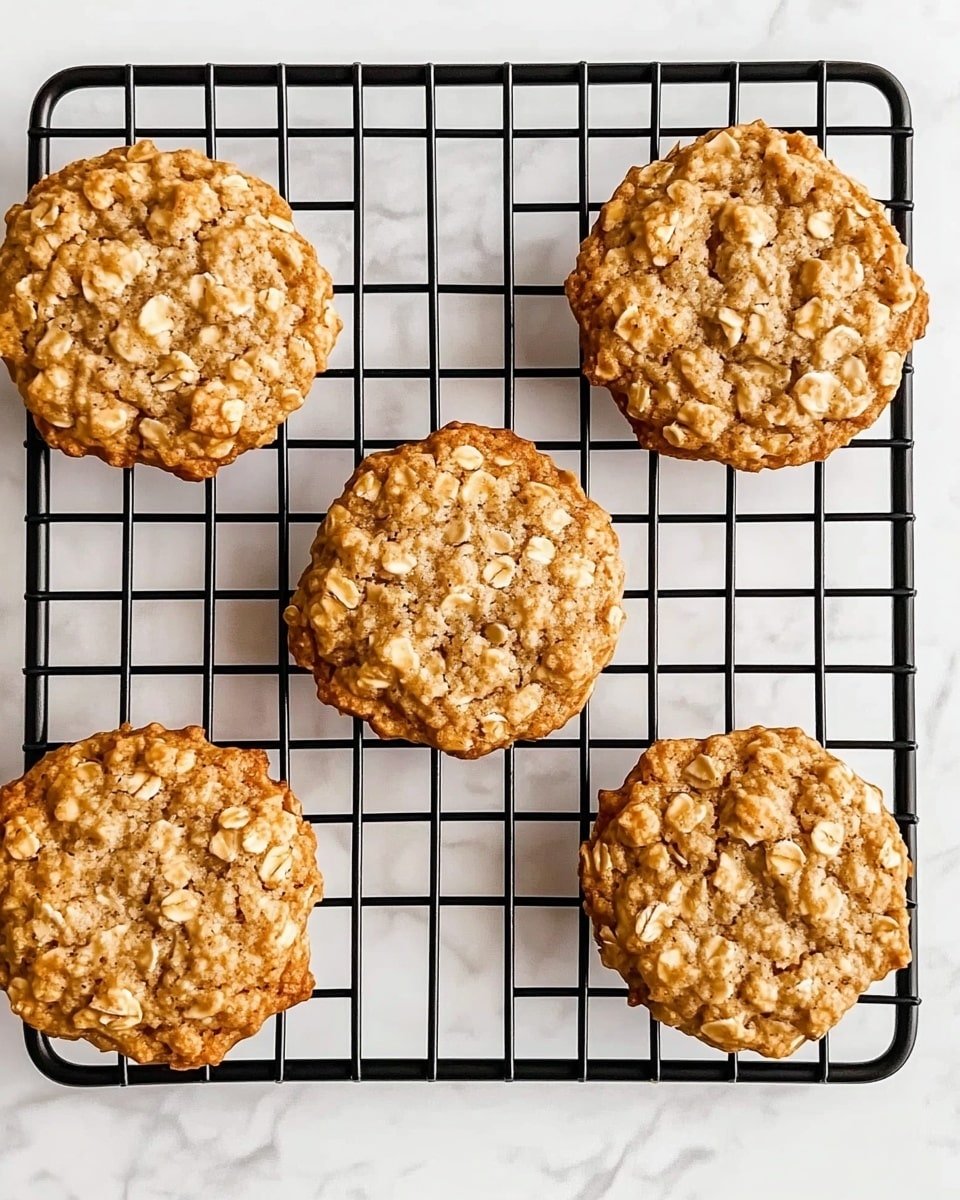 The image shows a white plate in the center holding two round oatmeal cookies stacked slightly on each other; the cookies have a rough texture with visible oats and a light brown color. Around the plate, there are four more oatmeal cookies placed separately on a white marbled surface and scattered oat flakes near them. To the left of the plate, a clear glass bottle filled with milk is partially visible from above, showing the milk’s smooth white surface. The scene is bright with soft natural light highlighting the texture of the cookies and the white marbled background photo taken with an iphone --ar 4:5 --v 6.1