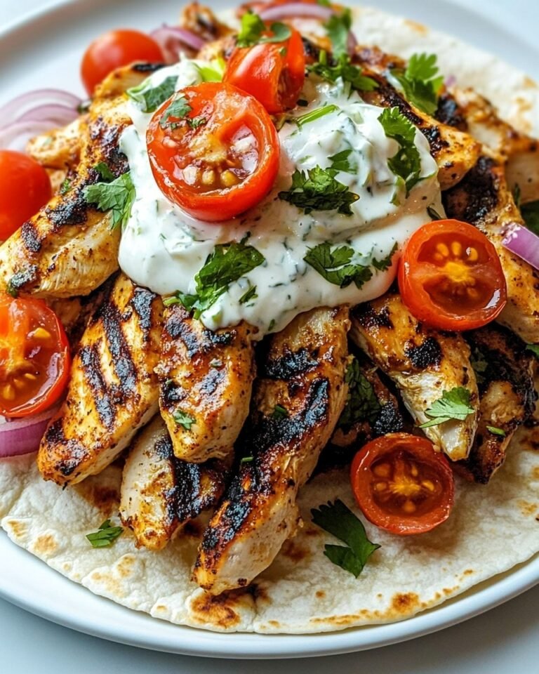 Greek Chicken Gyros with Lemon-Herb Marinade and Tzatziki Recipe