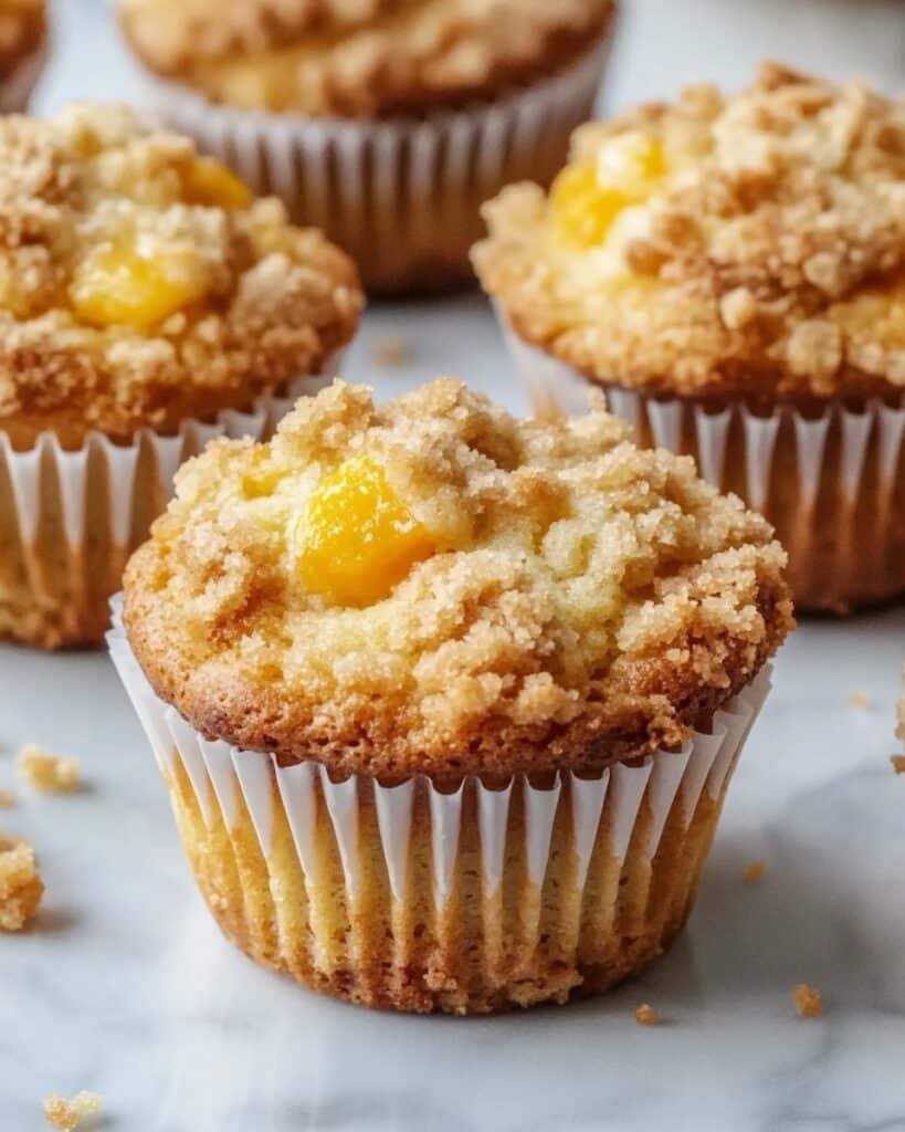 Easy Peach Crumb Topping Muffins Recipe