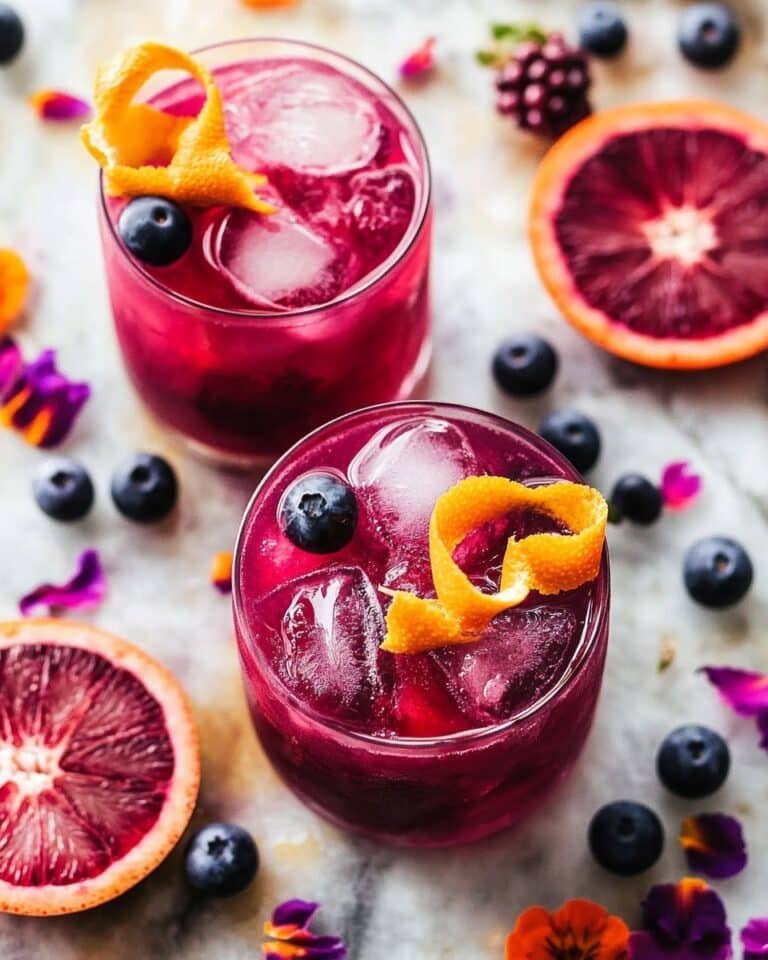 Blood Orange Blueberry Whiskey Sour Recipe