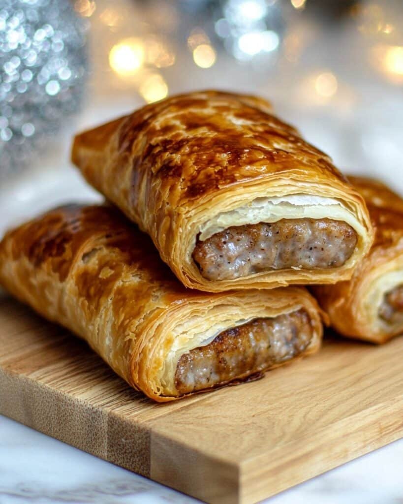Christmas Sausage Rolls with Cranberry and Brie Recipe