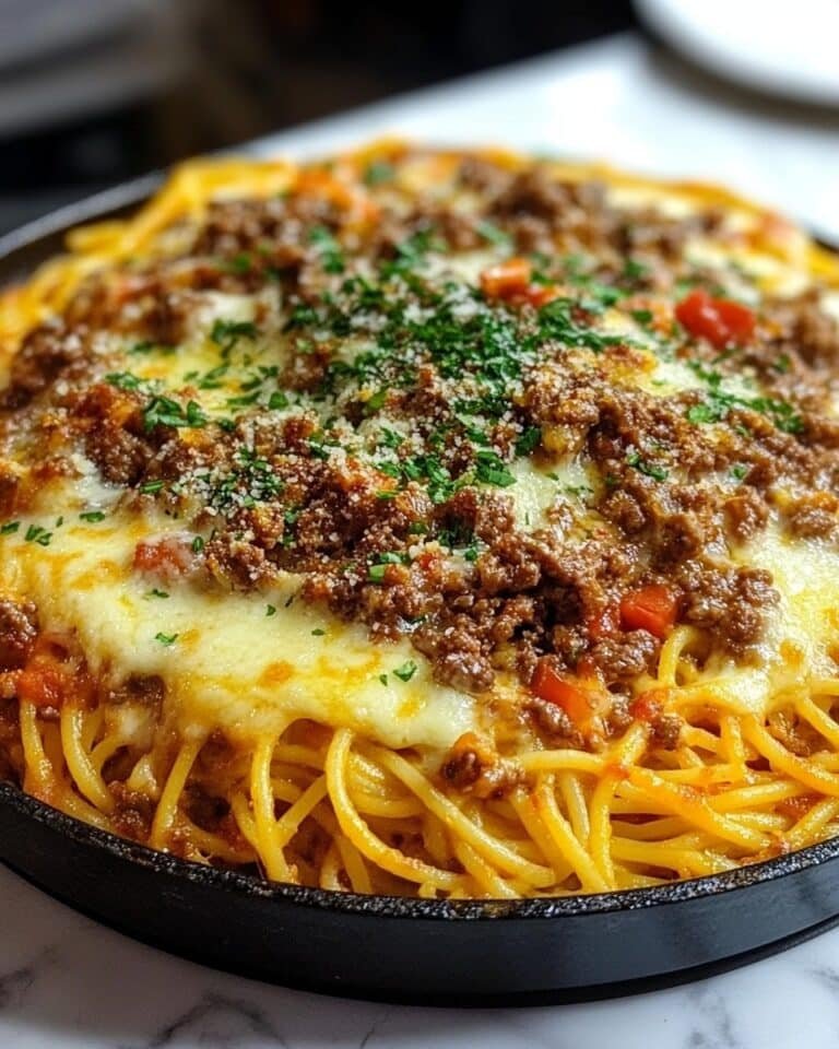 Cajun Beef Spaghetti in Creamy Three-Cheese Parmesan Sauce Recipe