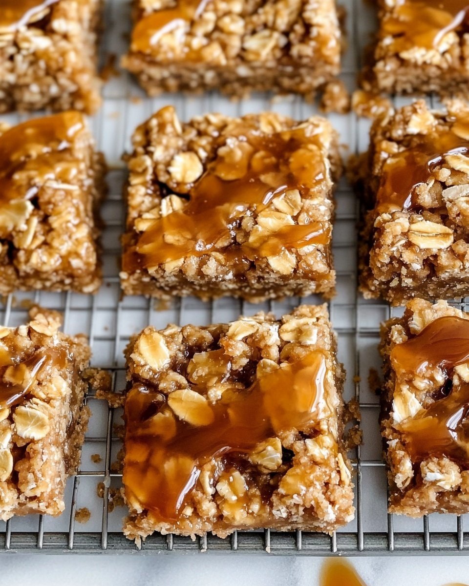 Healthy Apple Pie Bars with Salted Peanut Butter Caramel Recipe