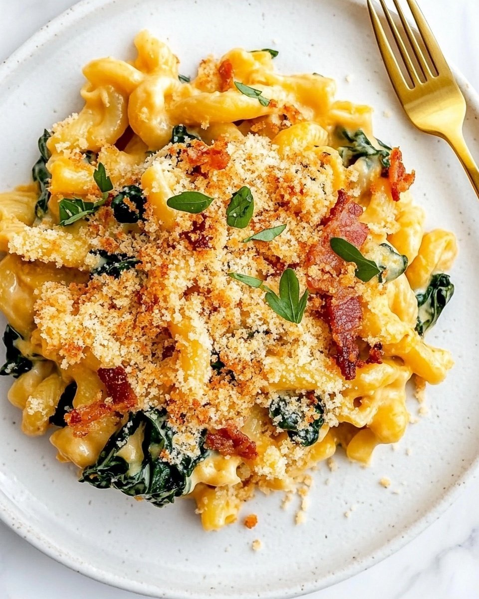 Spinach Bacon Pumpkin Mac and Cheese Recipe