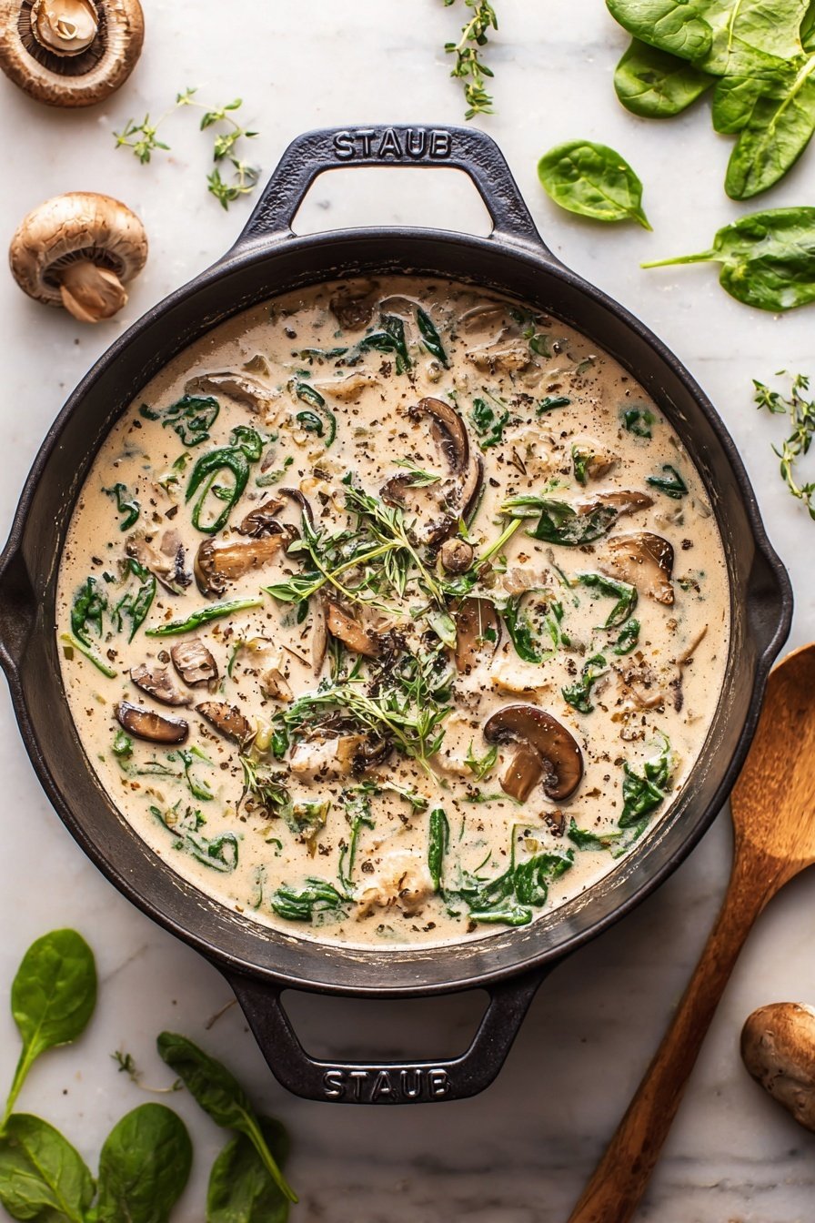 Creamy Mushroom Kale Turkey Soup Recipe - Recipe Step