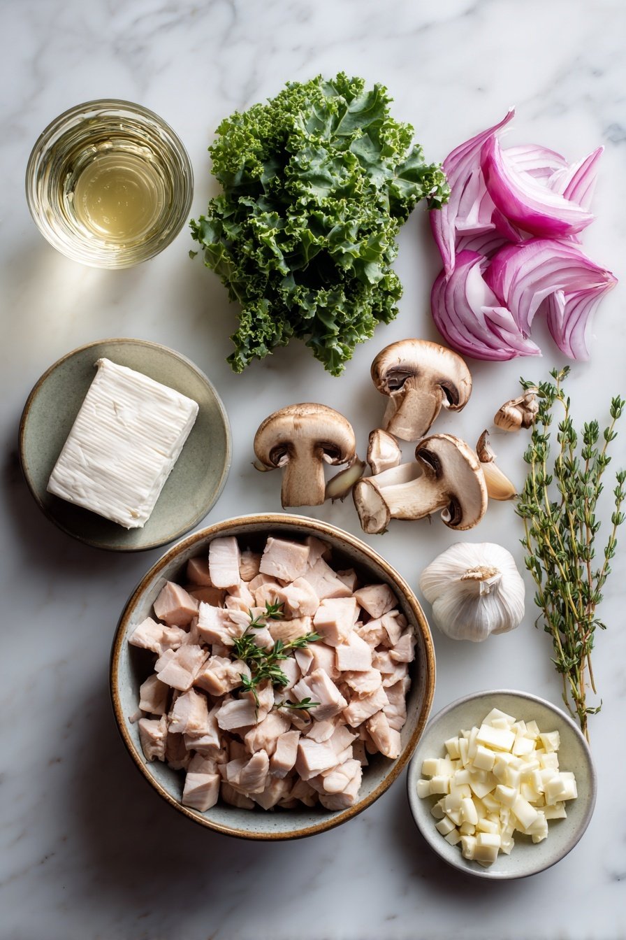 Creamy Mushroom Kale Turkey Soup Recipe - Ingredients
