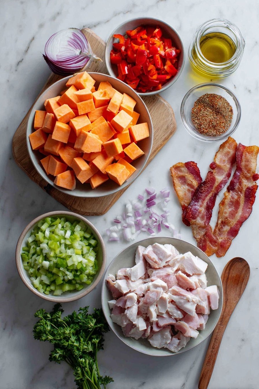 Turkey Hash with Sweet Potatoes, Bell Peppers, and Creole Seasoning Recipe - Ingredients